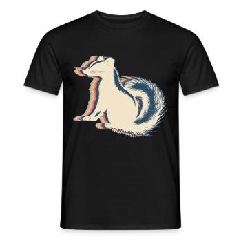 Skunk Raccoon Retro Line Art - Men's T-Shirt - black - Front - AI Model Male 178 light (178cm)