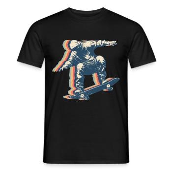 Skateboarding Skateboarder Skateboard Skater Retro - Männer T-Shirt - Schwarz - Vorne - AI Model Male 178 light (178cm)