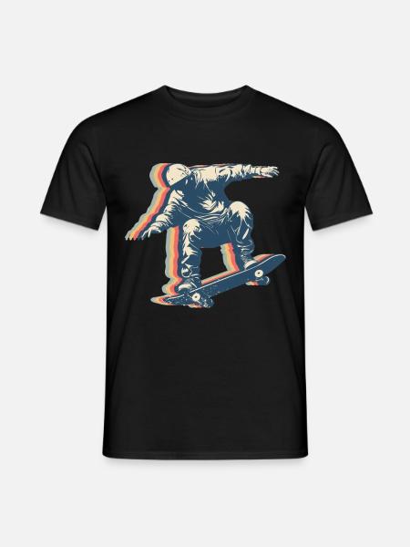 Skateboarding Skateboarder Skateboard Skater Retro - Men's T-Shirt - black