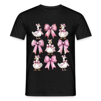 Coquette Bow Goose Duck Mom Girl Pink Muttertag - Männer T-Shirt - Schwarz - Vorne - AI Model Male 178 light (178cm)