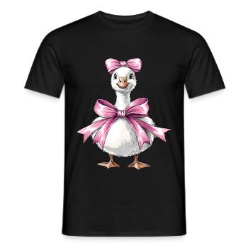 Coquette Bow Goose Duck Mom Girl Pink Muttertag - Männer T-Shirt - Schwarz - Vorne - AI Model Male 178 light (178cm)