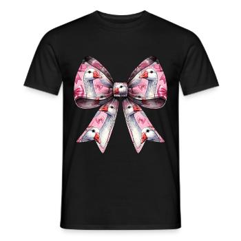 Coquette Bow Goose Duck Pattern Mom Girl Pink - Männer T-Shirt - Schwarz - Vorne - AI Model Male 178 light (178cm)