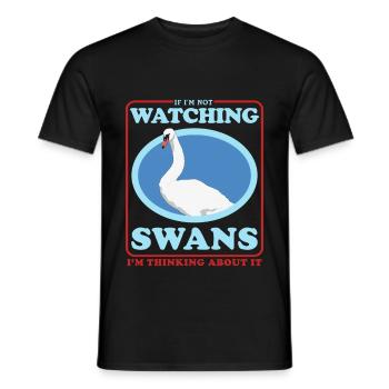 Schwäne Schwan Schwanenliebhaber Geschenk - Männer T-Shirt - Schwarz - Vorne - AI Model Male 178 light (178cm)