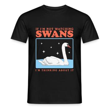 Schwäne Schwan Schwanenliebhaber Geschenke - Männer T-Shirt - Schwarz - Vorne - AI Model Male 178 light (178cm)