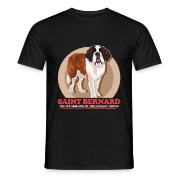 Bernhardiner Hund St. Bernhardshund Geschenk - Männer T-Shirt - Schwarz - Vorne - AI Model Male 178 light (178cm)