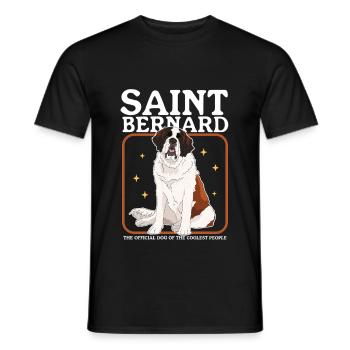 Bernhardiner Hunde St. Bernhardshund Geschenk - Männer T-Shirt - Schwarz - Vorne - AI Model Male 178 light (178cm)