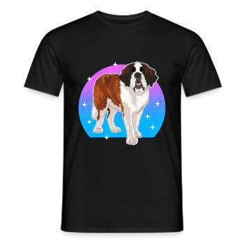 Bernhardiner Hund St. Bernhardshund Geschenke - Männer T-Shirt - Schwarz - Vorne - AI Model Male 178 light (178cm)