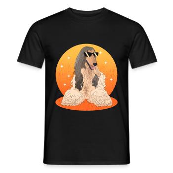 Afghan Greyhound Dog Owner Gifts - Men's T-Shirt - black - Front - AI Model Male 178 light (178cm)