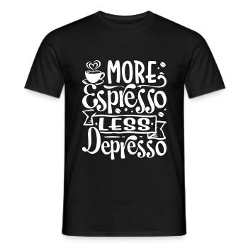 More Espresso Less Depresso Coffee - Männer T-Shirt - Schwarz - Vorne - AI Model Male 178 light (178cm)