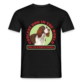 English Springer Spaniel Hunde Geschenk - Männer T-Shirt - Schwarz - Vorne - AI Model Male 178 light (178cm)