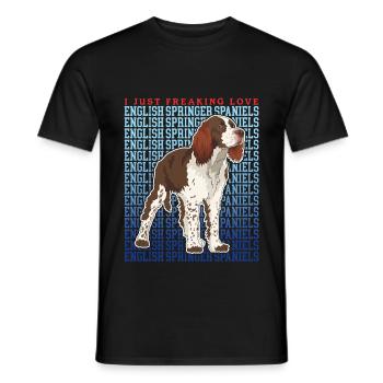 English Springer Spaniel Dog Lover Gifts - Men's T-Shirt - black - Front - AI Model Male 178 light (178cm)