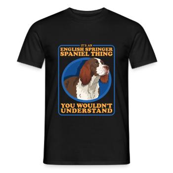 English Springer Spaniel Hund Geschenke - Männer T-Shirt - Schwarz - Vorne - AI Model Male 178 light (178cm)