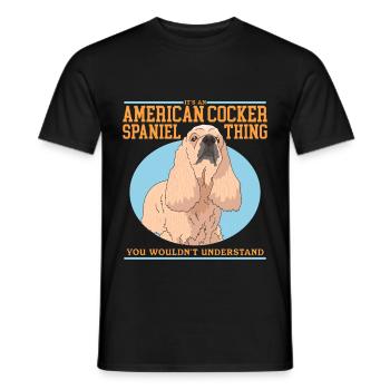 American Cocker Spaniel Owner Gift - Men's T-Shirt - black - Front - AI Model Male 178 light (178cm)
