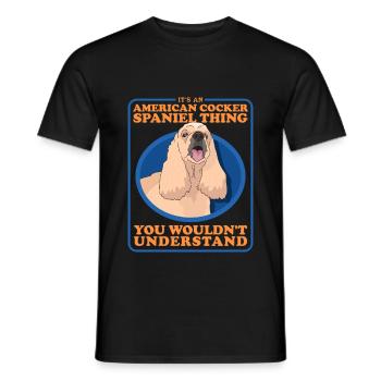 American Cocker Spaniel Owner Gifts - Men's T-Shirt - black - Front - AI Model Male 178 light (178cm)