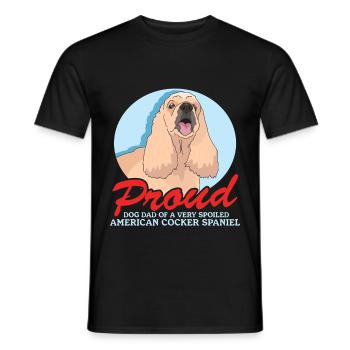 Cocker américain Spaniel Dad Gift - T-shirt homme - noir - Devant - AI Model Male 178 light (178cm)