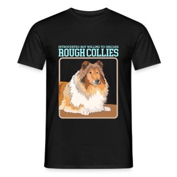 Collie Collie Longhair Dog Rough Collies Cadeaux - T-shirt homme - noir - Devant - AI Model Male 178 light (178cm)