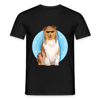 Collie Hunde Langhaarcollie Rough Collies Geschenk - Männer T-Shirt - Schwarz - Vorne - AI Model Male 178 light (178cm)