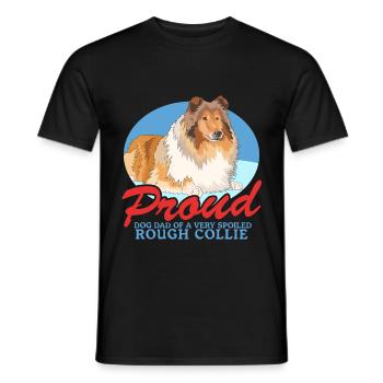 Collie Dad Langhaarcollie Rough Collies Geschenke - Männer T-Shirt - Schwarz - Vorne - AI Model Male 178 light (178cm)