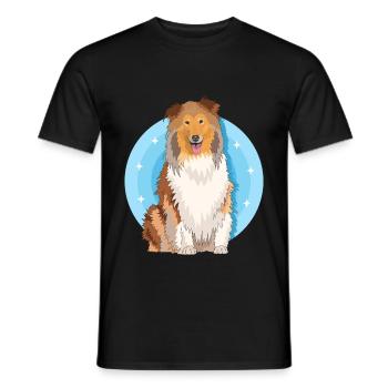 Collie Longhair Collie Rough Collies Gift - Men's T-Shirt - black - Front - AI Model Male 178 light (178cm)