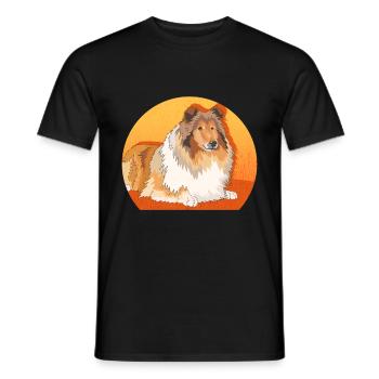 Collie Longhair Collie Rough Collies Gifts - Men's T-Shirt - black - Front - AI Model Male 178 light (178cm)