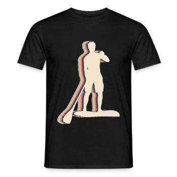 Stand Up Paddle SUP Retro Line Art - T-shirt homme - noir - Devant - AI Model Male 178 light (178cm)