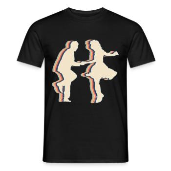 Swing Danse Flotteur Natation Rétro Line Art - T-shirt homme - noir - Devant - AI Model Male 178 light (178cm)