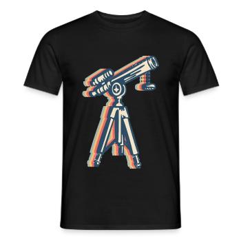 telescope astronomy solar system astronomers retro - Men's T-Shirt - black - Front - AI Model Male 178 light (178cm)