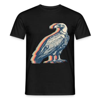 Geier Vogel Retro Line Art - Männer T-Shirt - Schwarz - Vorne - AI Model Male 178 light (178cm)
