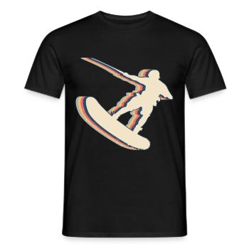 Wakeboarding Wakeboard Wakeboarder Retro Line Art - Men's T-Shirt - black - Front - AI Model Male 178 light (178cm)