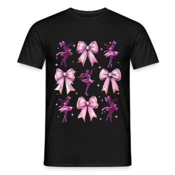 Coquette Bow Baton Twirling Twirler Girl Mom - Men's T-Shirt - black - Front - AI Model Male 178 light (178cm)