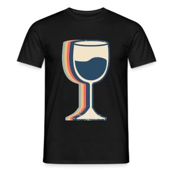 Buveur de vin Buveur Retro Line Art - T-shirt homme - noir - Devant - AI Model Male 178 light (178cm)