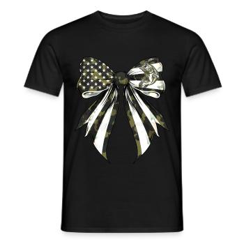 Coquette Bow Bass Pêche Pêcheur Camouflage - T-shirt homme - noir - Devant - AI Model Male 178 light (178cm)