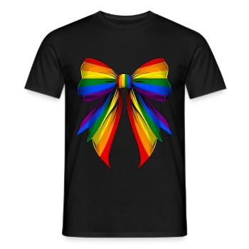 Coquette Bow Gay Pride LGBTQ - Men's T-Shirt - black - Front - AI Model Male 178 light (178cm)