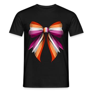 Coquette Schleife Lesben Stolz Flagge LGBTQ - Männer T-Shirt - Schwarz - Vorne - AI Model Male 178 light (178cm)