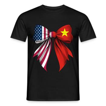 Coquette Bow Vietnam Roots Heritage Vietnamesisch - Männer T-Shirt - Schwarz - Vorne - AI Model Male 178 light (178cm)