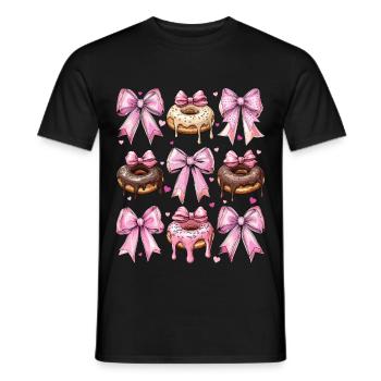 Coquettish Bow Donuts Donuts Sprinkles Girl - Men's T-Shirt - black - Front - AI Model Male 178 light (178cm)