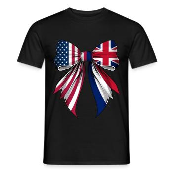 Coquette Bow Royaume-Uni UK Roots - T-shirt homme - noir - Devant - AI Model Male 178 light (178cm)