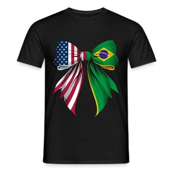 Coquette Bow Brazil Roots Heritage - Men's T-Shirt - black - Front - AI Model Male 178 light (178cm)