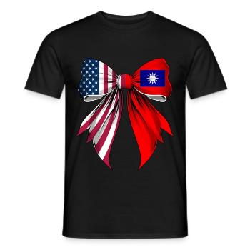 Coquette Bow Taiwan Roots Heritage Taiwanese - Men's T-Shirt - black - Front - AI Model Male 178 light (178cm)