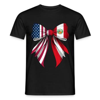 Coquette Bow Peru Roots Heritage Peruvian - Men's T-Shirt - black - Front - AI Model Male 178 light (178cm)
