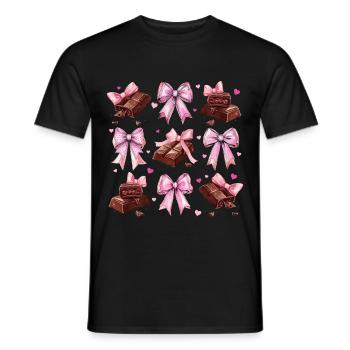 Flirtatious Bow Chocolate Chocolate Bar Girl Mom - Men's T-Shirt - black - Front - AI Model Male 178 light (178cm)