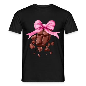 Flirtatious Bow Chocolate Chocolate Bar Girl Mom - Men's T-Shirt - black - Front - AI Model Male 178 light (178cm)