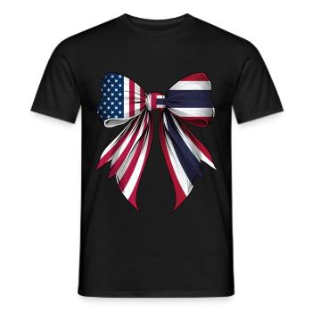 Coquette Bow Thailand Roots Heritage Thai Pride - Men's T-Shirt - black - Front - AI Model Male 178 light (178cm)