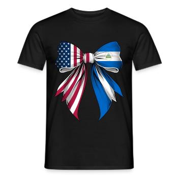 Coquette Bow Nicaragua Roots Nicaragua's Pride - Men's T-Shirt - black - Front - AI Model Male 178 light (178cm)