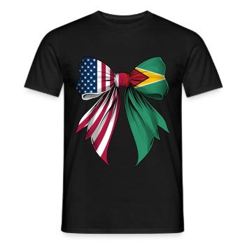 Coquette Bow Guyana Roots Heritage Guyanese Pride - Men's T-Shirt - black - Front - AI Model Male 178 light (178cm)