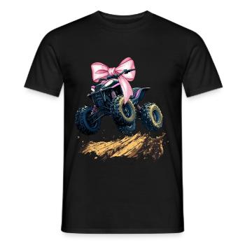 Coquette Bow Atv Quad 4 Wheeler Fille Maman - T-shirt homme - noir - Devant - AI Model Male 178 light (178cm)