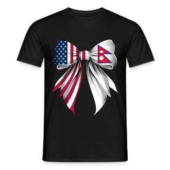 Coquette Bow Nepal Roots Heritage Nepali Pride - Men's T-Shirt - black - Front - AI Model Male 178 light (178cm)