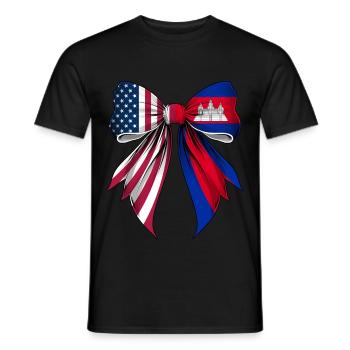 Coquette Bow Kambodscha Roots Heritage - Männer T-Shirt - Schwarz - Vorne - AI Model Male 178 light (178cm)