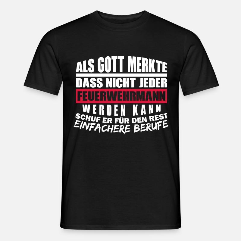 Feuerwehrmann - Männer T-Shirt - Schwarz