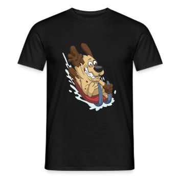 Traîneau traîneau idée cadeau super rapide - T-shirt homme - noir - Devant - AI Model Male 178 light (178cm)